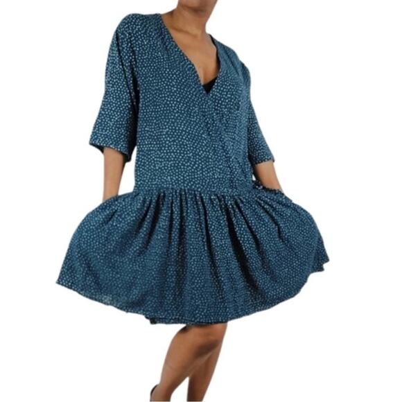 NWT ONE TEASPOON Starry Night Wrap Dress in Navy - Picture 1 of 2